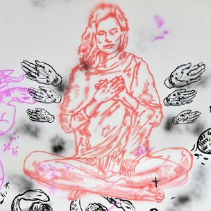 Svetlana Fialová: A nejak nemám slinu (2015), detail maľby
